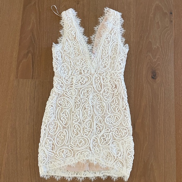 Nasty Gal Dresses & Skirts - Elegant Lace V-Neck Fitted Dress